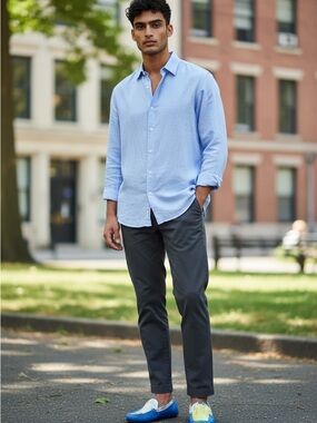 Men's Blue Slip-On Driving Loafers - Casual Comfort